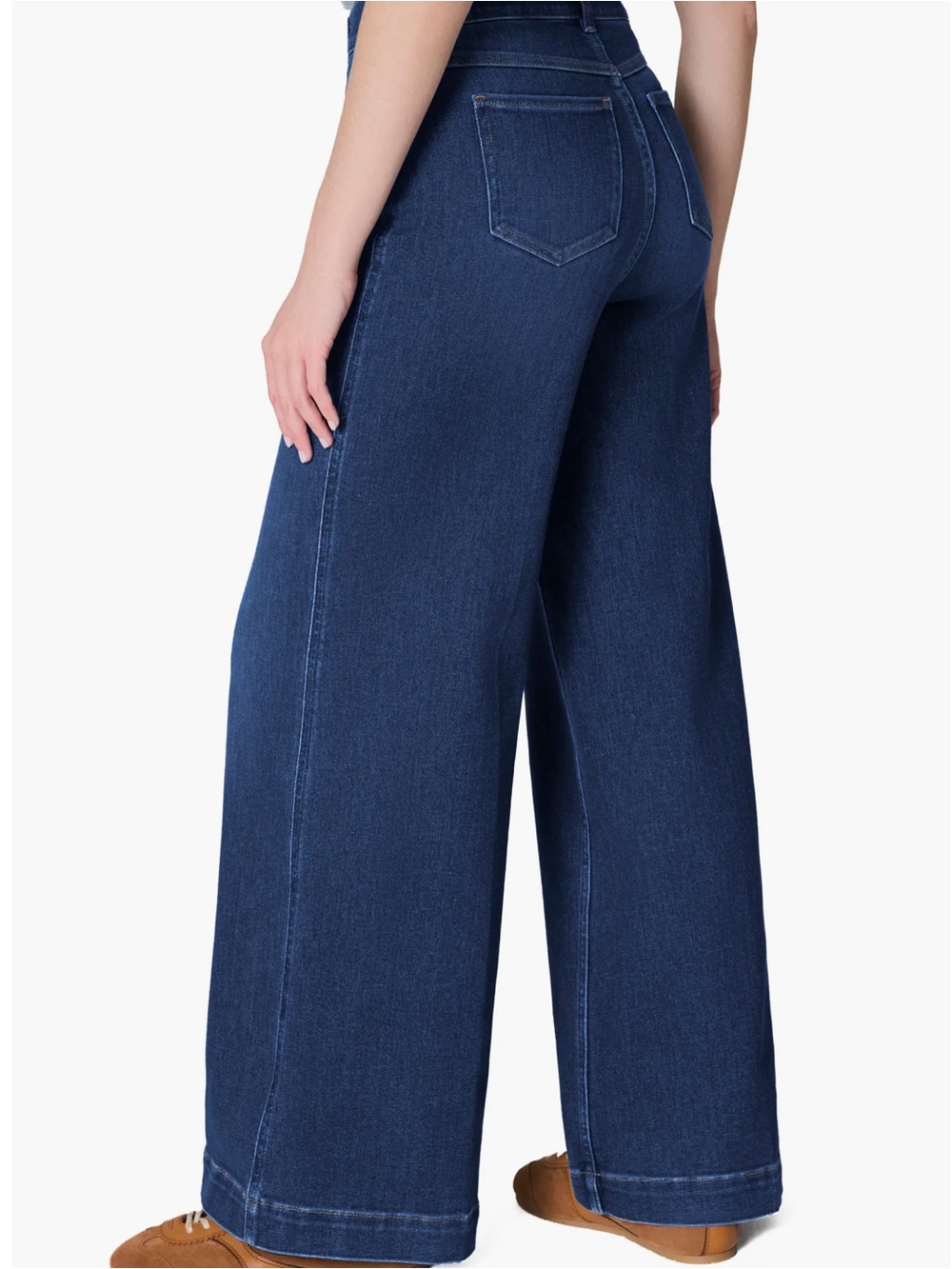 SPANXshape EveryWear pull on high waist Wide Leg Jeans Authentic Blue sz 14-16